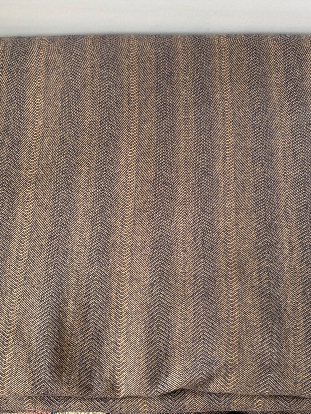 Crate&Barrel CB2 Wine Blue Orange Cotton Flannel King Duvet Cover Heavy Soft - Picture 5 of 7